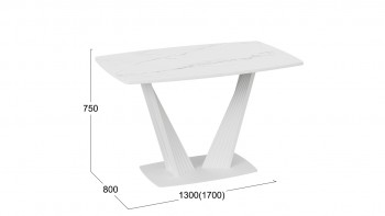 Стол раздвижной «Фабио» Тип 1 (Белый мрамор матовый) в Искитиме - iskitim.mebel54.com | фото