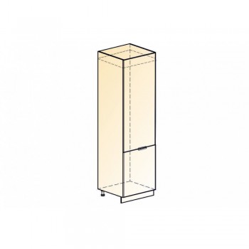Стоун Шкаф-пенал L600 под холодильник (2 дв. гл.) (белый/грей софттач) в Искитиме - iskitim.mebel54.com | фото
