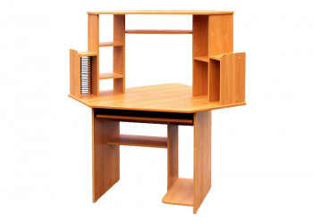 Угловой компьютерный стол (Вишня Оксфорд) в Искитиме - iskitim.mebel54.com | фото