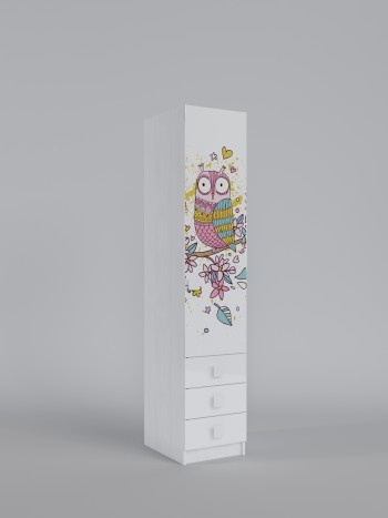 Угловой шкаф с ящиками Совушки (Белый/Выбеленное дерево) в Искитиме - iskitim.mebel54.com | фото