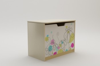 Ящик для игрушек Флёр (Белый/корпус Клен) в Искитиме - iskitim.mebel54.com | фото
